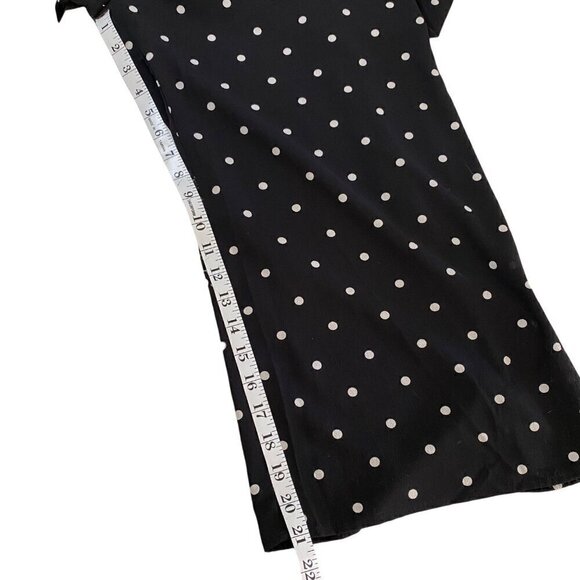 H&M Black & White Polka Dot Jumpsuit Wide Leg Elastic Waist Women's Size 8 - Picture 6 of 8